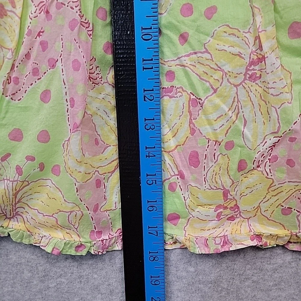 VTG‎ LILLY PULITZER Fillies for Lillies Floral Print Tiered Cotton Mini Skirt 10